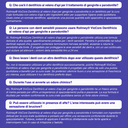 Rolimey® VioCore » Dentifricio al veleno d’api per gengivite e parodontite