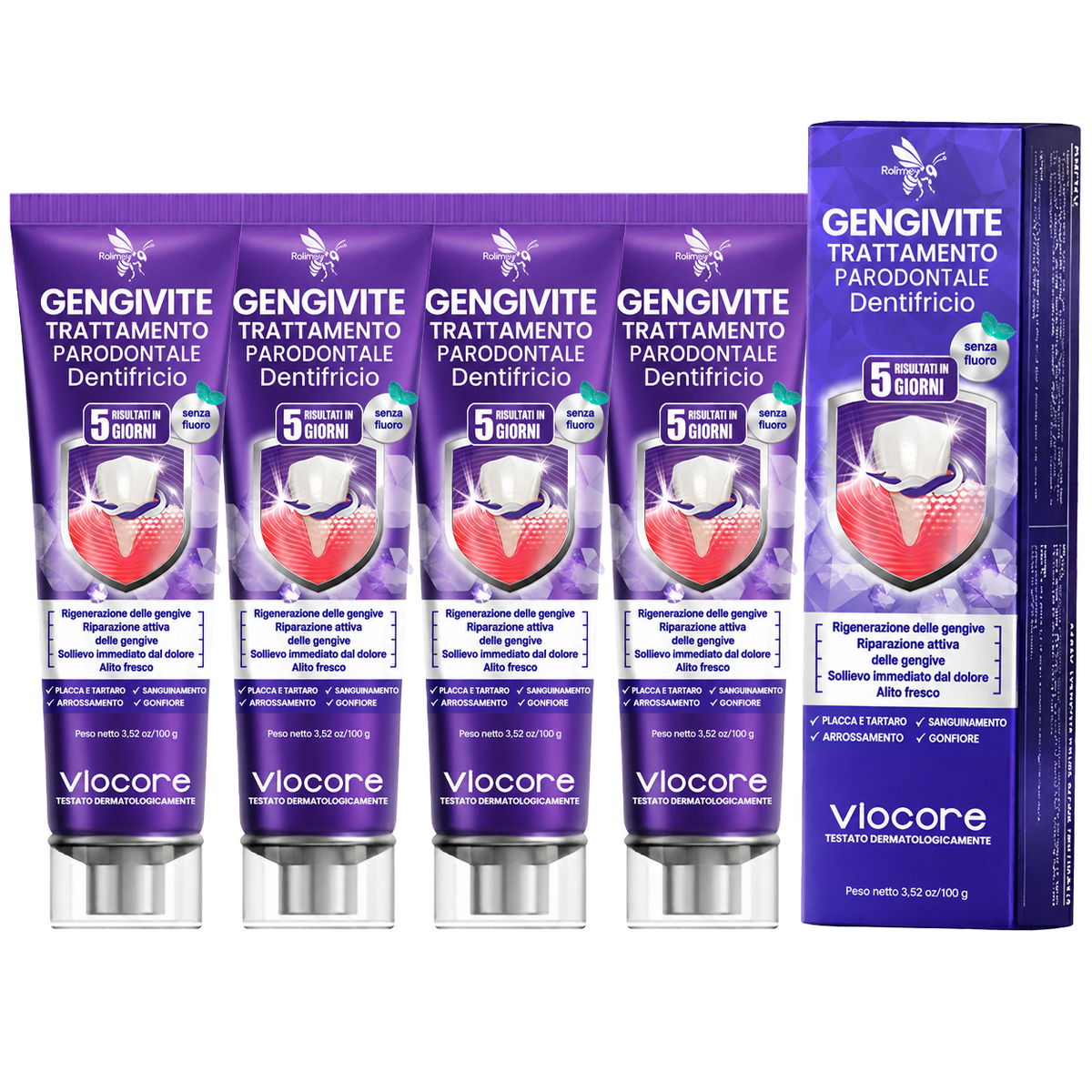 Rolimey® VioCore » Dentifricio al veleno d’api per gengivite e parodontite