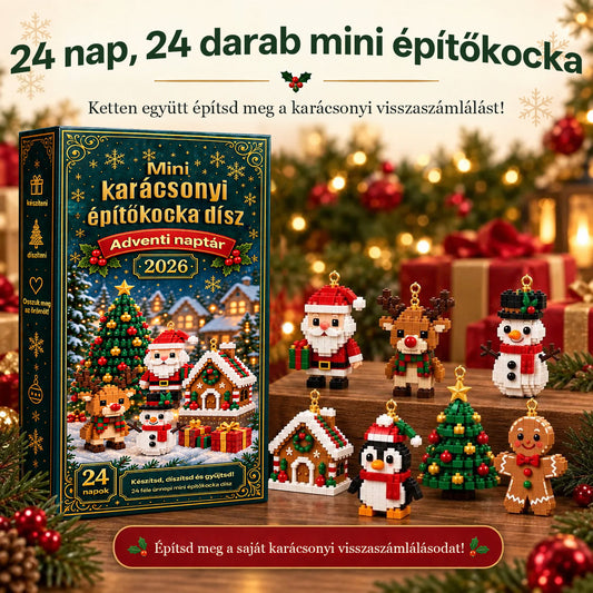 Billhol® 24 részes mini adventi naptár karácsonyi díszekkel | 24 egyedi, ünnepi minta saját kezű összeállításhoz, akasztókkal együtt – tökéletes karácsonyfák, koszorúk és ünnepi dekorációk díszítésére🐮